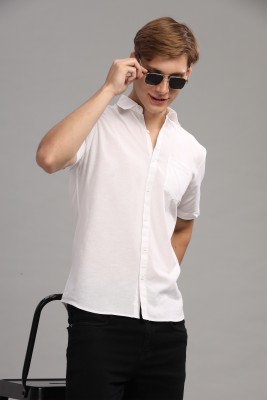 LONDON TRANCE Men Solid Casual White Shirt