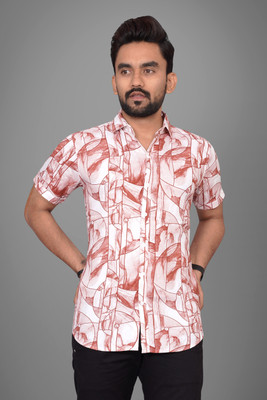 METRONAUT Men Printed Casual Red, White Shirt