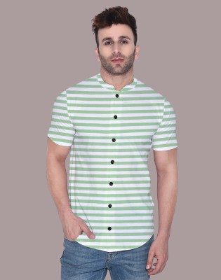 Lawful Casual Men Self Design Casual Green Shirt