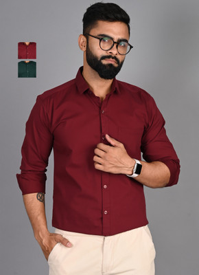FUBAR Men Solid Casual Multicolor Shirt(Pack of 2)