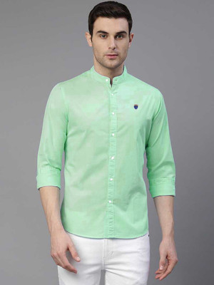 FUBAR Men Solid Casual Light Green Shirt