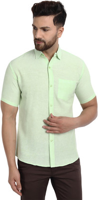 Swadeshi Vastra Men Solid Casual Light Green Shirt