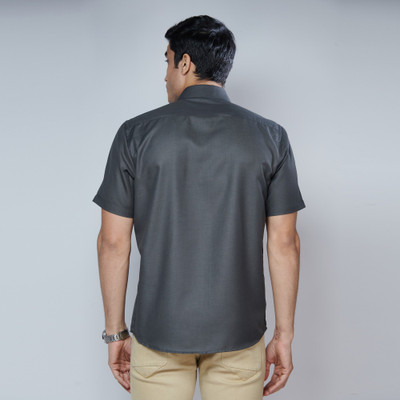 Mark & Albert Men Solid Casual Grey Shirt