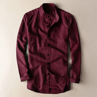 Qlonz Store Men Solid Casual Maroon Shirt