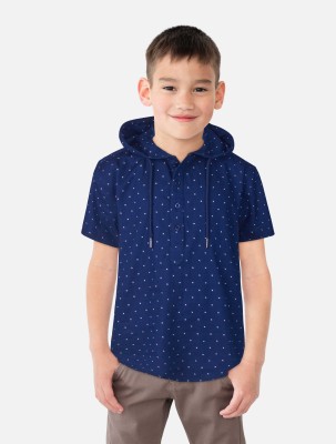 GINI & JONY Boys Printed Casual Dark Blue Shirt