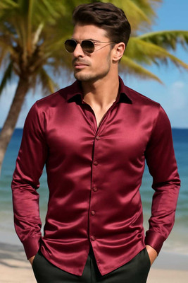 FABDACK Men Solid Casual White Shirt