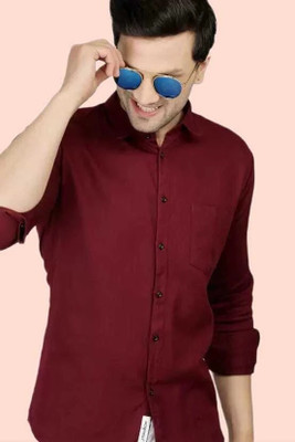 Manav Creation Men Solid Formal Maroon Shirt