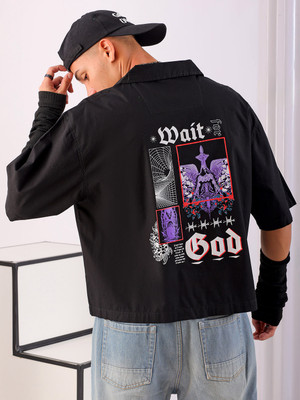 The Indian Garage Co. Men Graphic Print Casual Black Shirt
