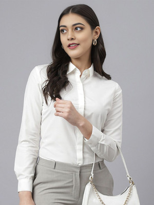 ZAINAB CREATIONS Women Solid Formal Cream Shirt