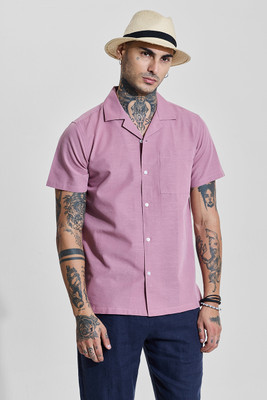 Snitch Men Solid Casual Purple Shirt