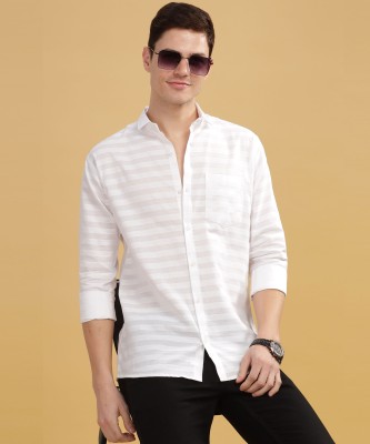 WOXEN Men Solid Casual White Shirt