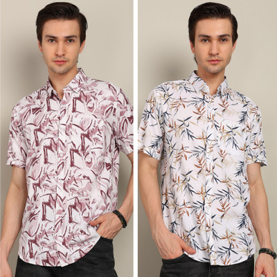 BLYNK Men Printed Casual Multicolor Shirt(Pack of 2)