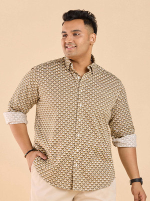 Big Hello Men Printed Casual Brown Shirt
