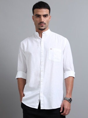 U.S. Pitchers Men Solid Casual White Shirt