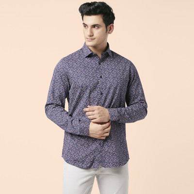 Byford by Pantaloons Men Printed Casual Dark Blue Shirt
