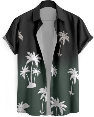 Kizyoo Men Printed Casual Green, Black Shirt
