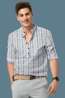 Isuel Fabb Men Solid Casual Cream Shirt