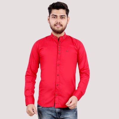 s-street Men Solid Casual Red Shirt