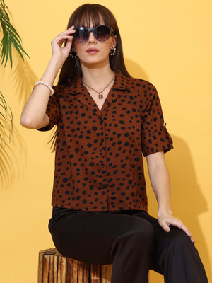 Seek By Sheetal Women Color Block Casual Brown Shirt