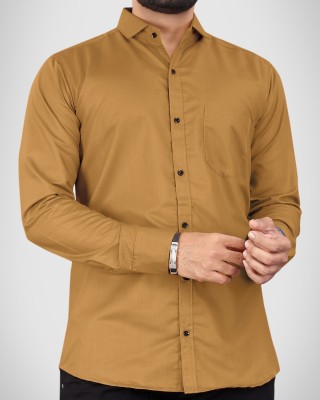 NIVICK Men Solid Casual Yellow Shirt