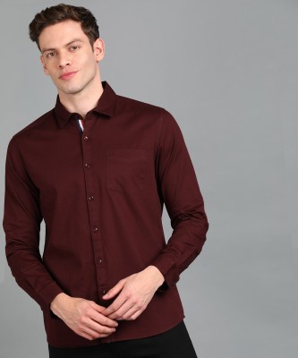 Urbano Fashion Men Self Design Casual Maroon Shirt