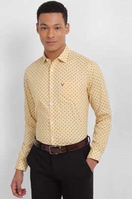 Allen Solly Men Printed Formal Green, White, Yellow Shirt