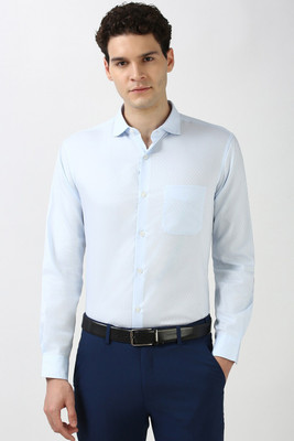 VAN HEUSEN Men Striped Casual Blue Shirt