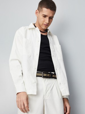 MAX Men Solid Casual White Shirt