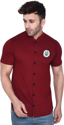 Blisstone Men Printed Casual Maroon Shirt