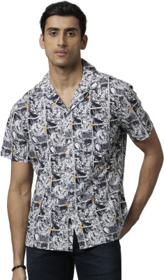 Celio Men Printed Casual Black Shirt