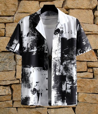 flying queen Men Printed Casual Black Shirt