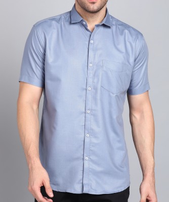 MILDIN Men Solid Casual Grey Shirt