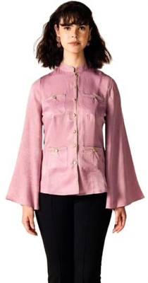 SAMMYUKK Women Solid Casual Pink Shirt
