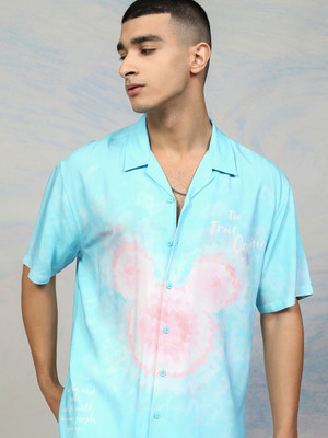 HIGHLANDER Men Printed Casual Blue Shirt