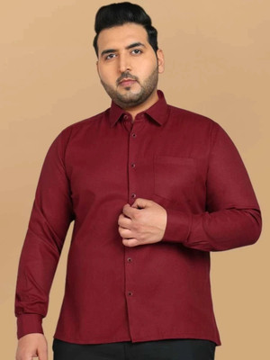 METRONAUT PLUS Men Solid Casual Maroon Shirt