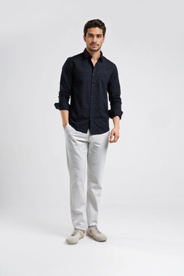 CROCODILE Men Checkered Casual Blue Shirt