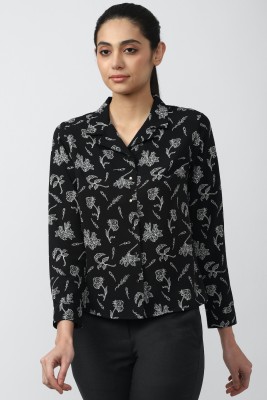 VAN HEUSEN Women Printed Casual Black, White Shirt