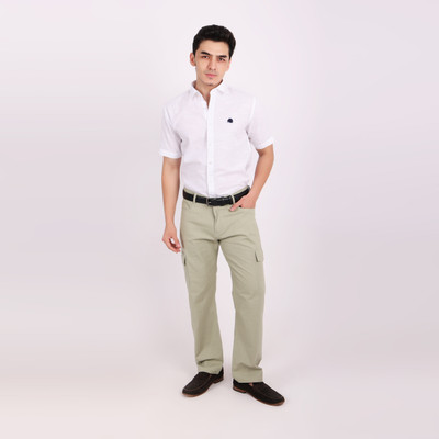 Lionies Men Printed Casual White Shirt