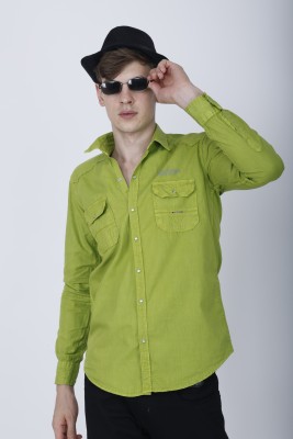 sky zordan Men Solid Casual Green Shirt