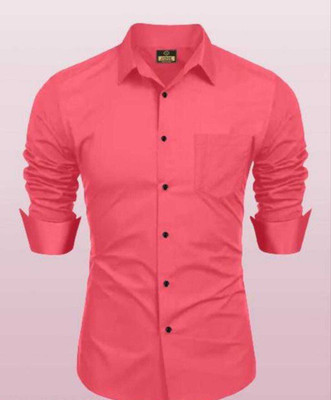 jumi enterprise Men Solid Casual Pink Shirt