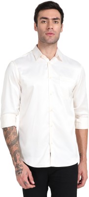 DARREN MILLER Men Solid Casual White Shirt