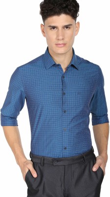 ARROW Men Checkered Formal Blue Shirt