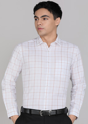 ARROW Men Checkered Formal Brown Shirt