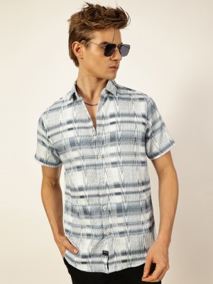 THOMAS SCOTT Men Printed Casual Blue Shirt