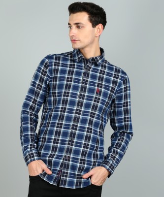 U.S. Polo Assn. Denim Co. Men Checkered Casual Dark Blue Shirt