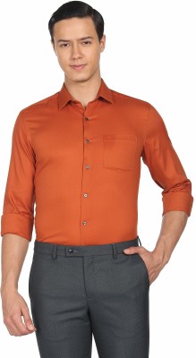 ARROW Men Solid Formal Orange Shirt