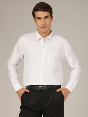 DENNISON Men Solid Formal White Shirt