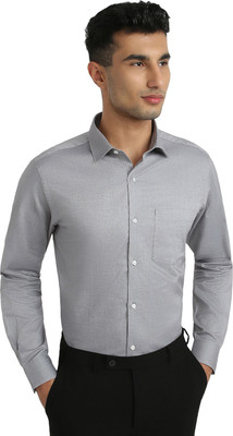 PARK AVENUE Men Solid Formal Grey Shirt