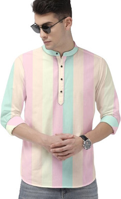 Vilantra Fashion Men Color Block Casual Multicolor Shirt