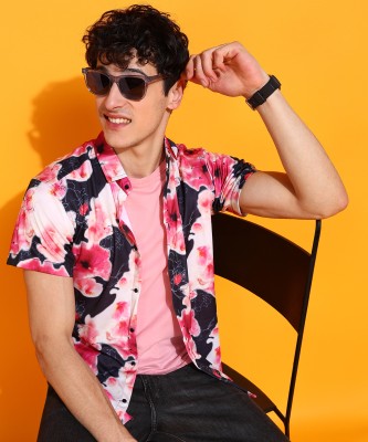 METRONAUT Men Printed Casual Pink, Black, White Shirt